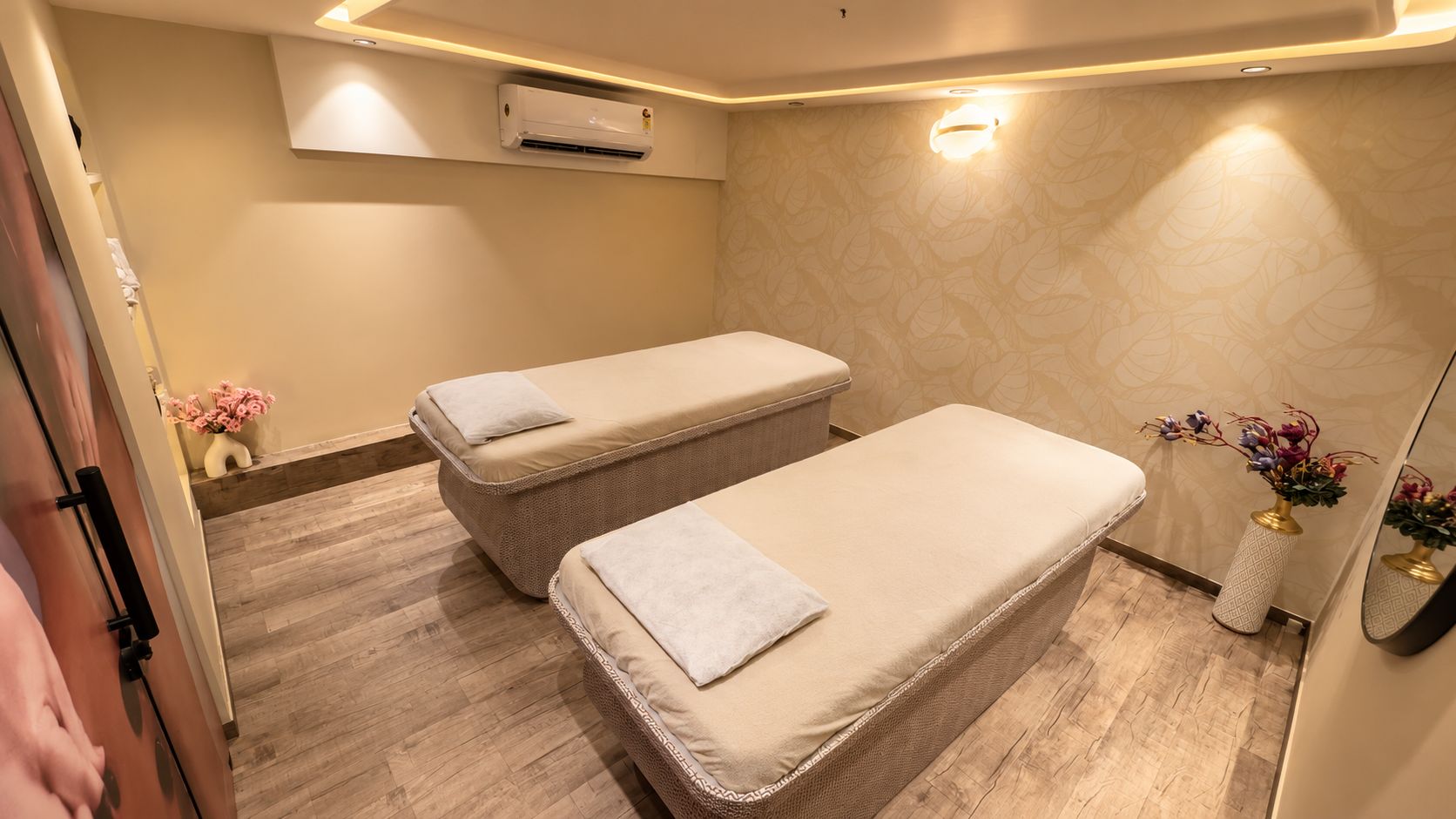 Relaxing spa treatment room